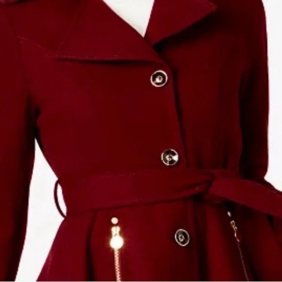 INC International Concepts
I.N.C. Skirted Peacoat Burgundy - Picture 4 of 9